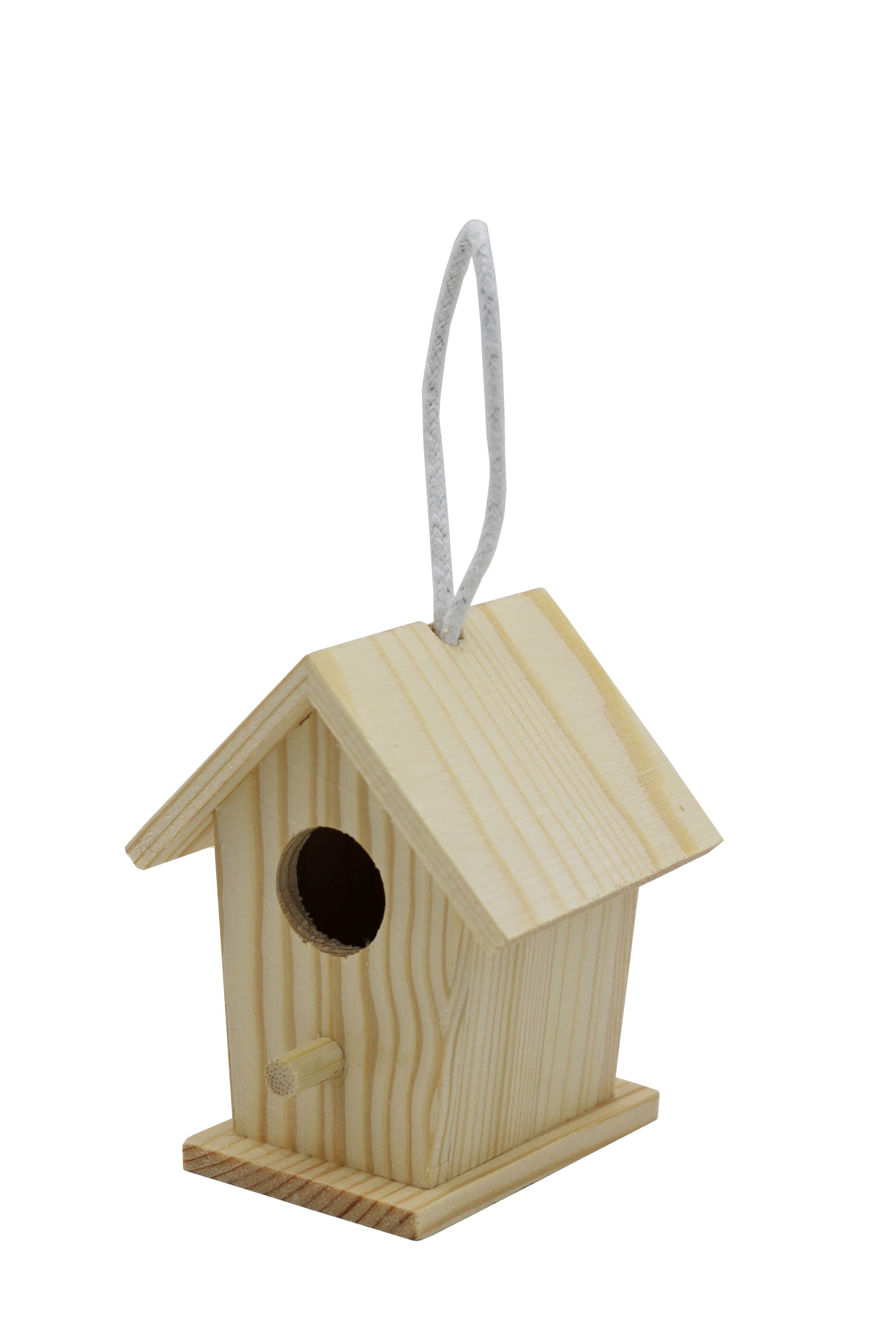 12-Pack Mini Wooden Bird Houses to Paint, Unfinished DIY Design Your Own Great - close-up