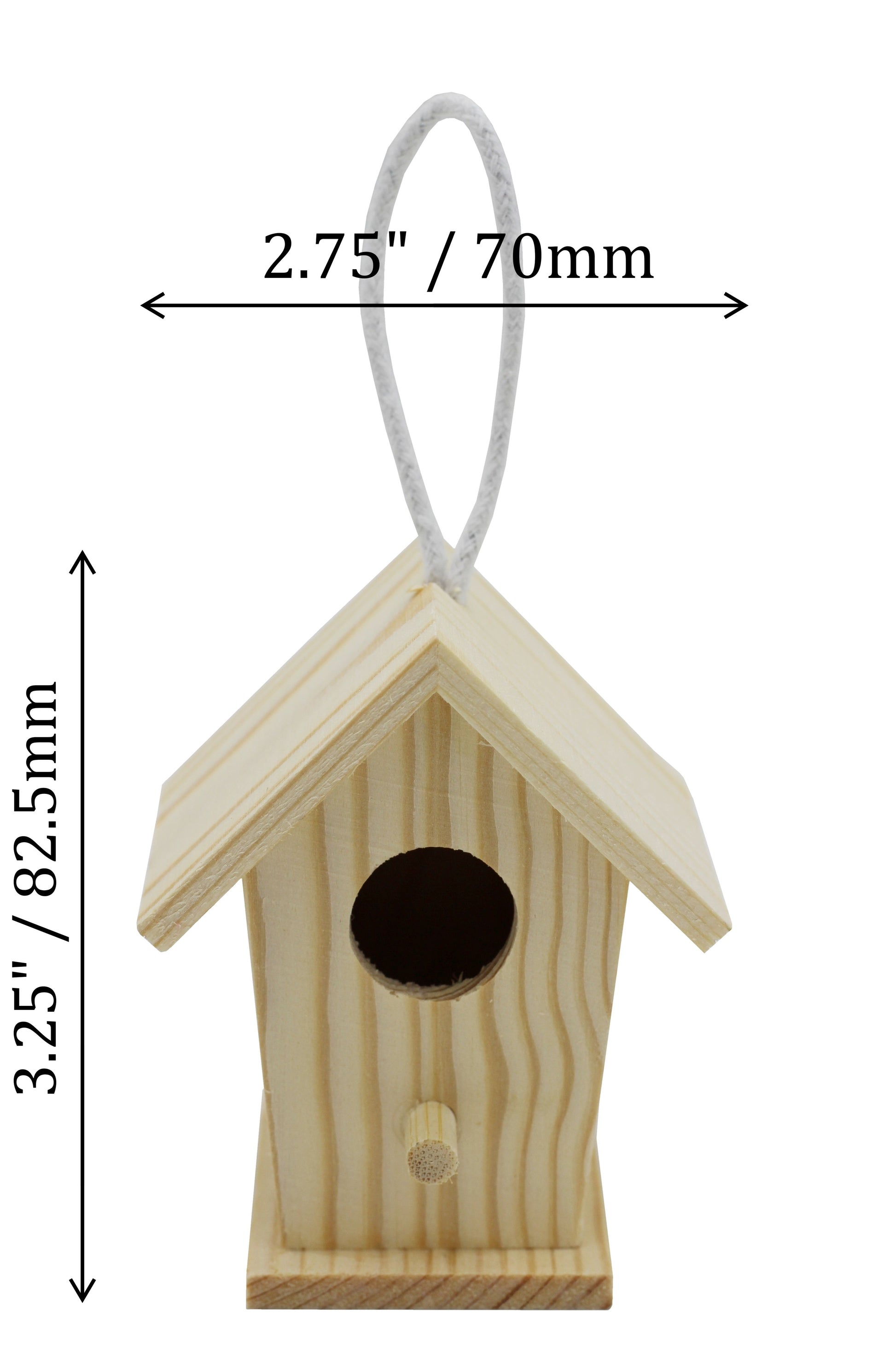 12-Pack Mini Wooden Bird Houses to Paint, Unfinished DIY Design Your Own Great - side view