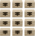 12-Pack Mini Wooden Treasure Boxes with Locking Clasp - Unfinished Wood Treasure Chest for Party Favors, DIY Projects, Home Decor, Props, 2.3 x 1.5 x 1.5 Inches