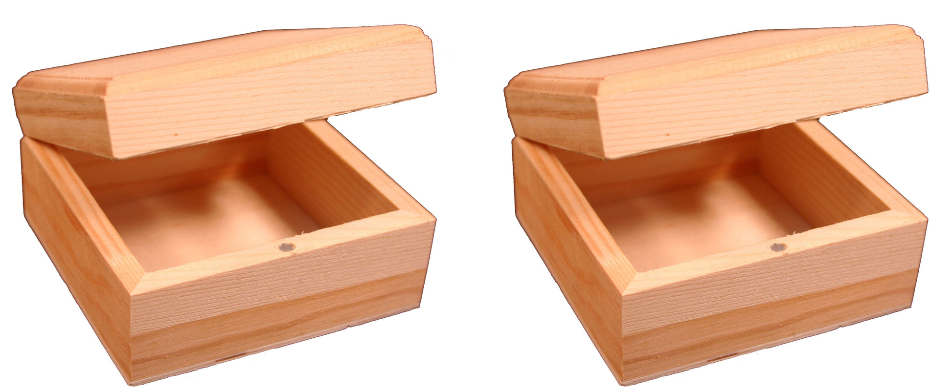Creative Hobbies Mini Wood Craft Box 3.5 Inch, Unfinished, Hinged Lid and - detail