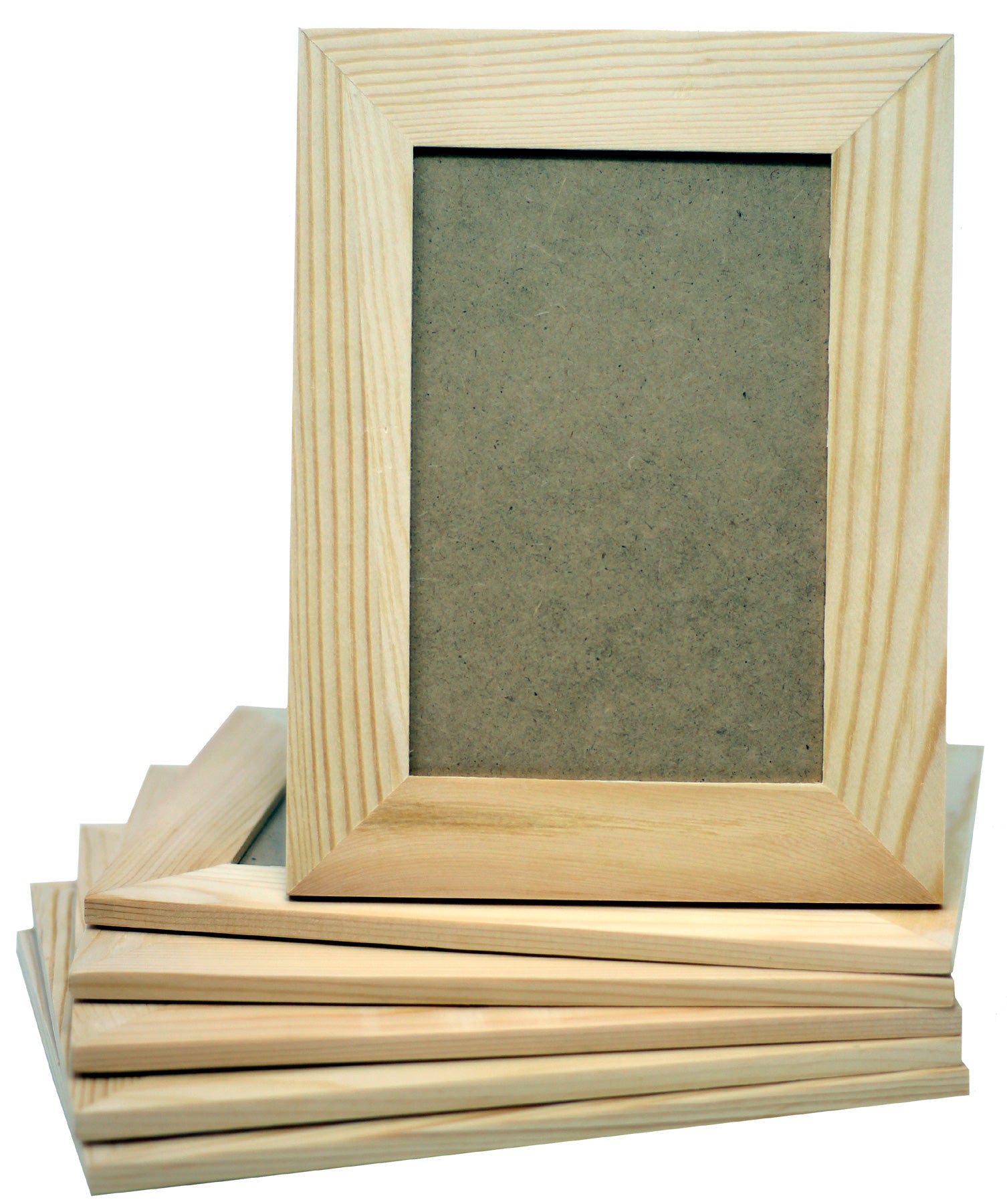 Pack of 6 - Unfinished Solid Pine Wood Picture Frames for Arts & Crafts, DIY