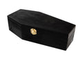 12" Black Painted Wood Coffin Box - Halloween Coffin Box, Fillable Hinged Box for Halloween Décor, Party Favor, Goth, Doll Coffin, Pet Casket