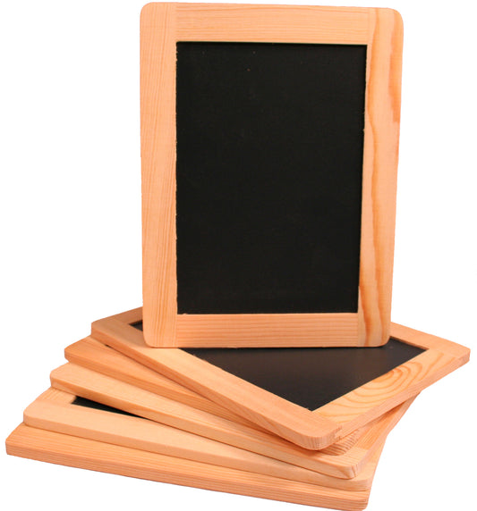 Synthetic Chalkboard with Unfinished Wood Frame, 4 x 6 Inch -Pack of 6 - for craft
