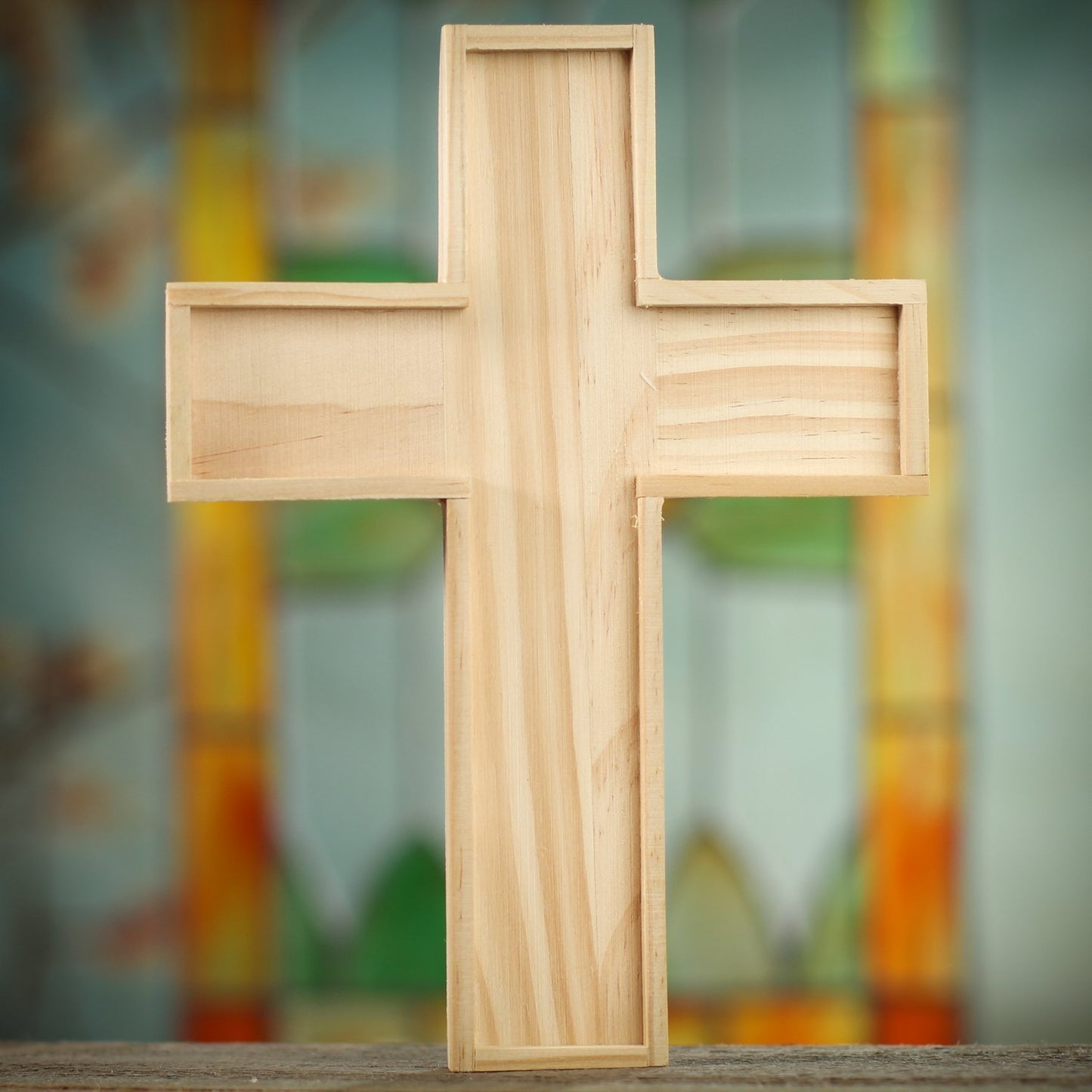 Unfinished Wooden Crosses for Painting and Crafting - side view
