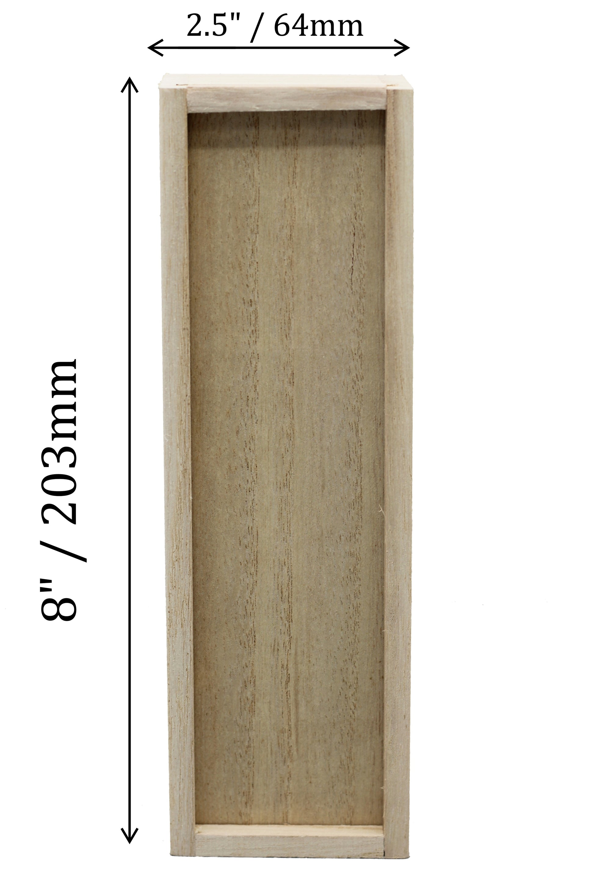 Unfinished Wooden Pencil, Pen, Vape, Stash, Trinket Storage Box with Slide Top - close-up