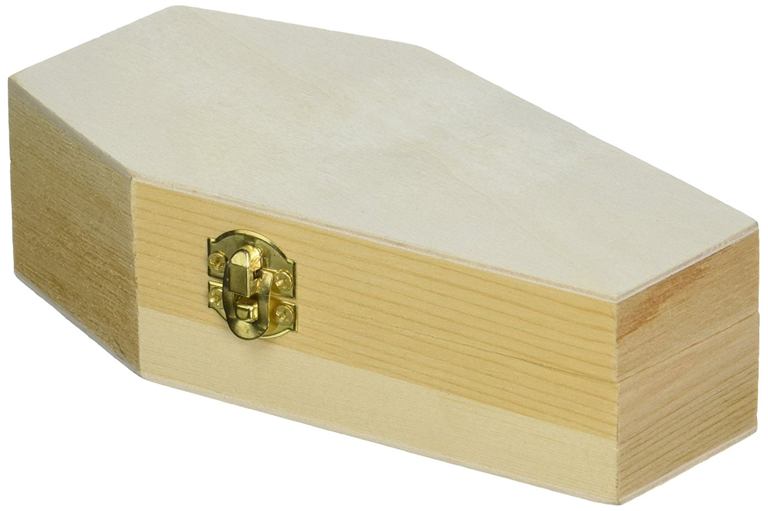 Pack of 6 - Small Unfinished Wood Funeral Coffins, 6 x 3 x 1.75 Inch Size, - detail
