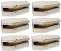 Pack of 6 - Small Unfinished Wood Funeral Coffins, 6 x 3 x 1.75 Inch Size, Fillable for Halloween Parties, Goth, Decoration, Small Pet Burials