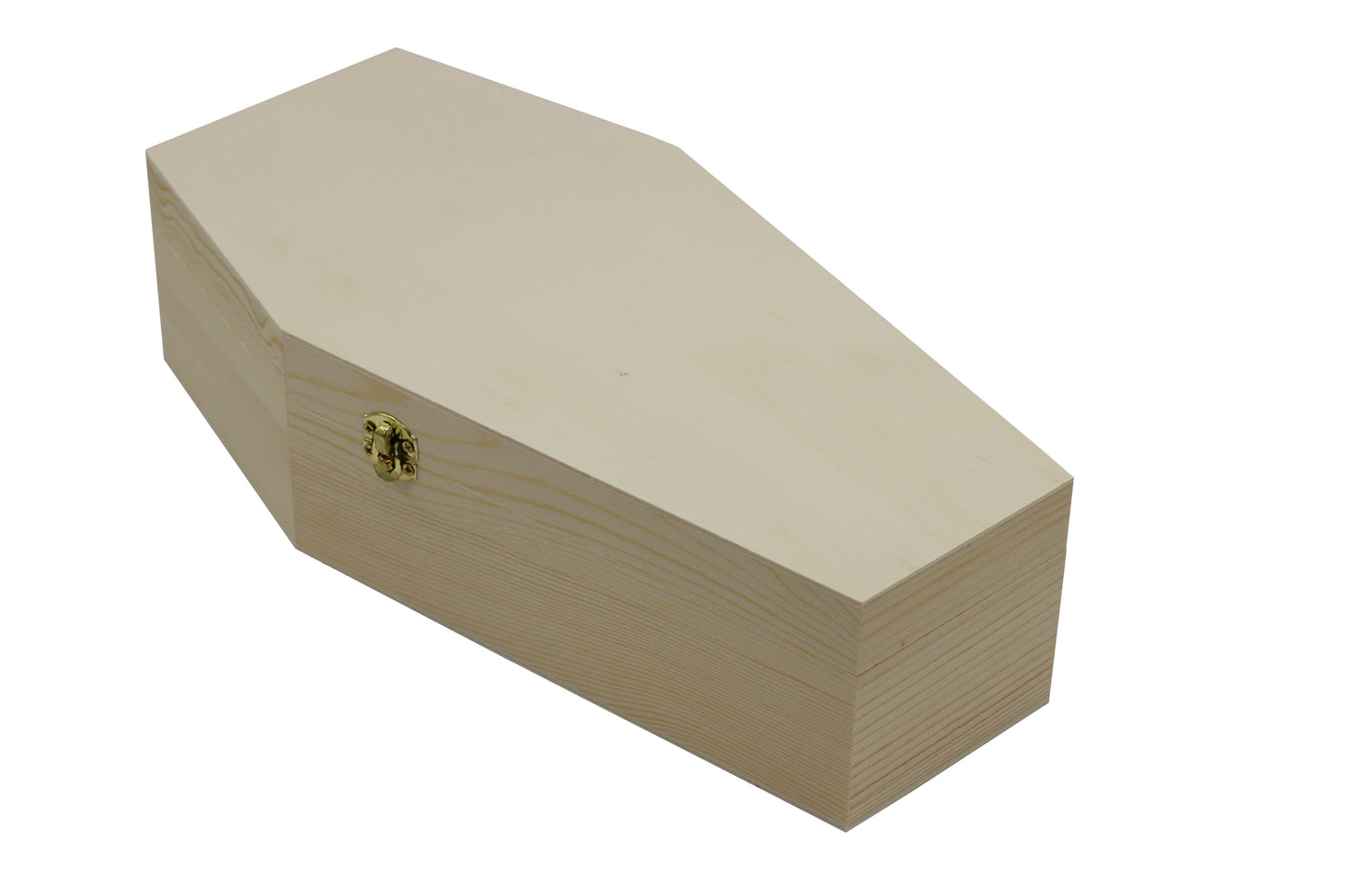 Large 12 Inch Halloween Coffin Box, Fillable Hinged Box for Halloween Décor, - wood, for craft