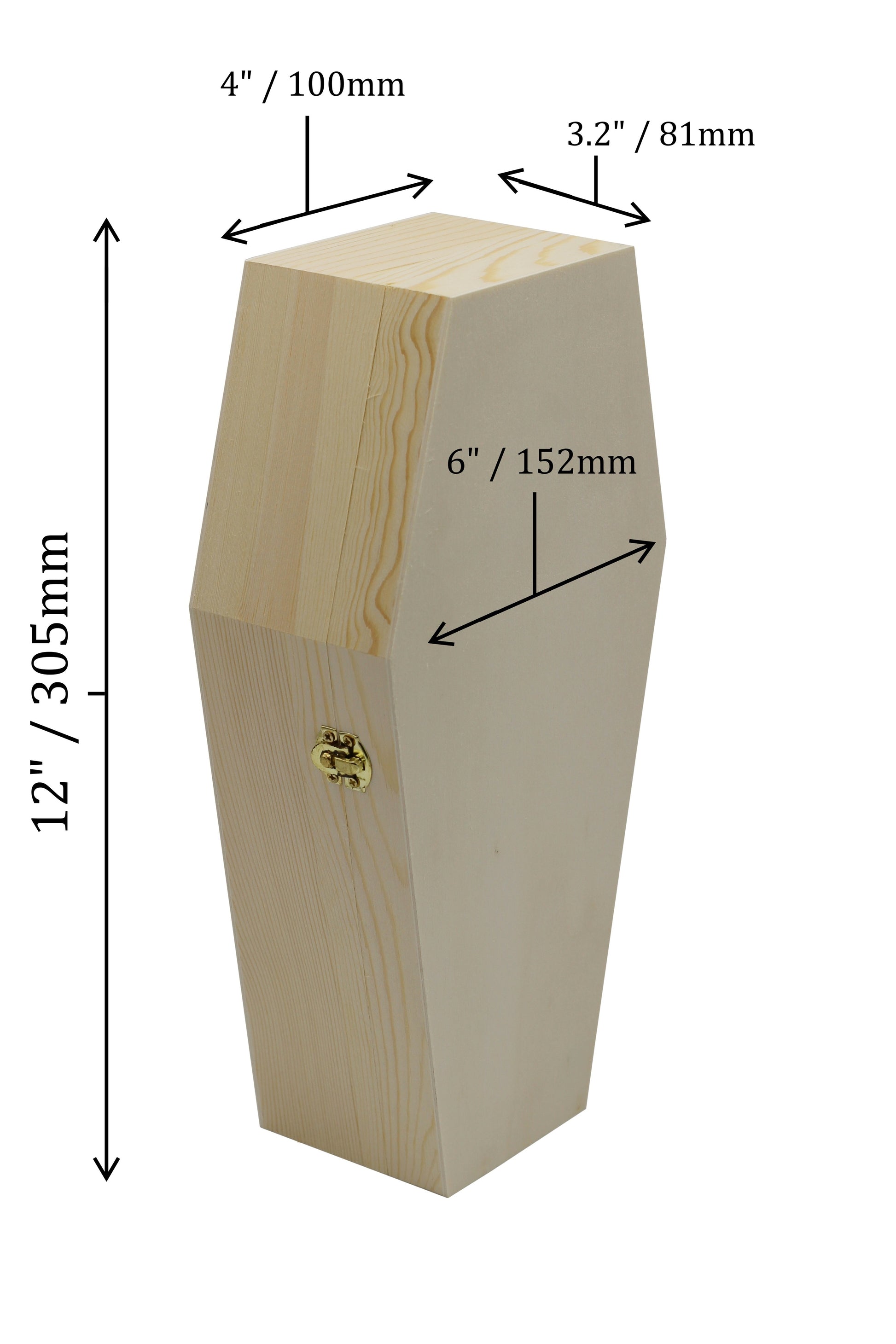 Large 12 Inch Halloween Coffin Box, Fillable Hinged Box for Halloween Décor, - detail