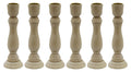 7 Inch Tall Unfinished Wooden Candlesticks with Metal Candle Holder Cup Center - Wholesale Pack of 6