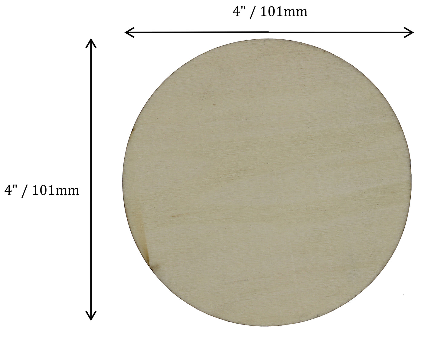 24-Pack Unfinished 4 Inch Wood Circle Cutouts for Crafts, Wooden Coasters, DIY - side view