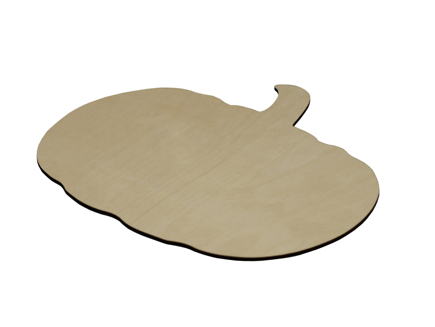 Large 12 Inch Wood Pumpkin Cutout Shapes, 12 x 10.5 Inch DIY Ready to Paint or - side view