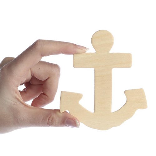 Creative Hobbies® Unfinished Wood Anchor Cutout Shapes, Ready to Paint or - side view
