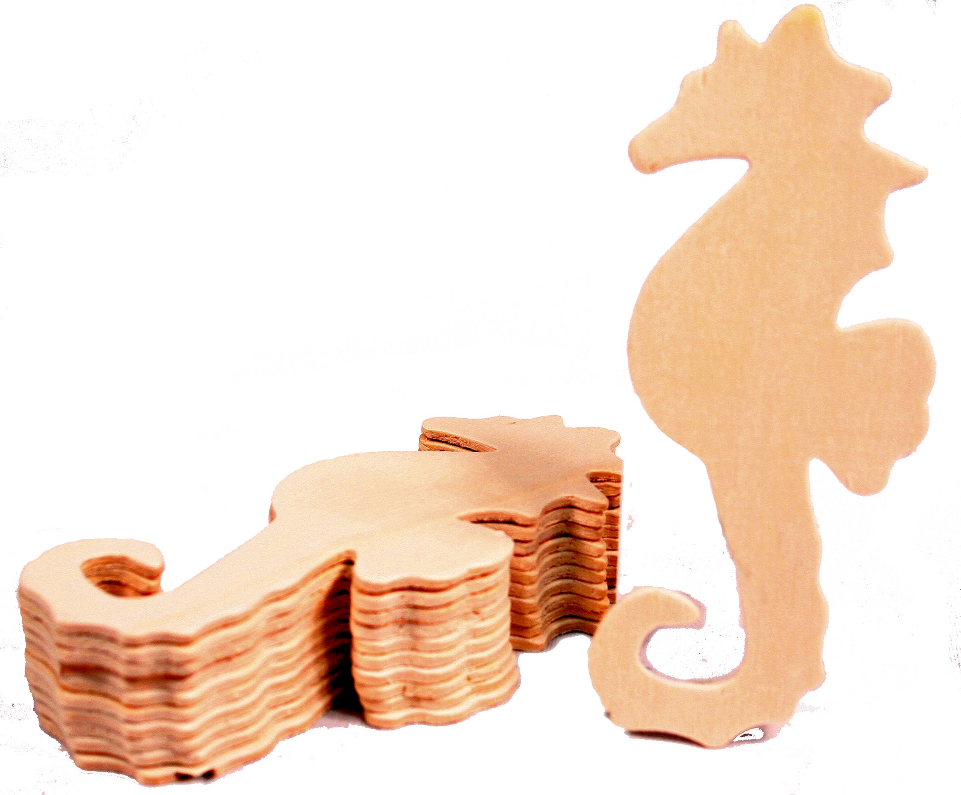 Unfinished Wood Seahorse Cutout Shapes, 5 Inch Tall, Ready to Paint or - for craft