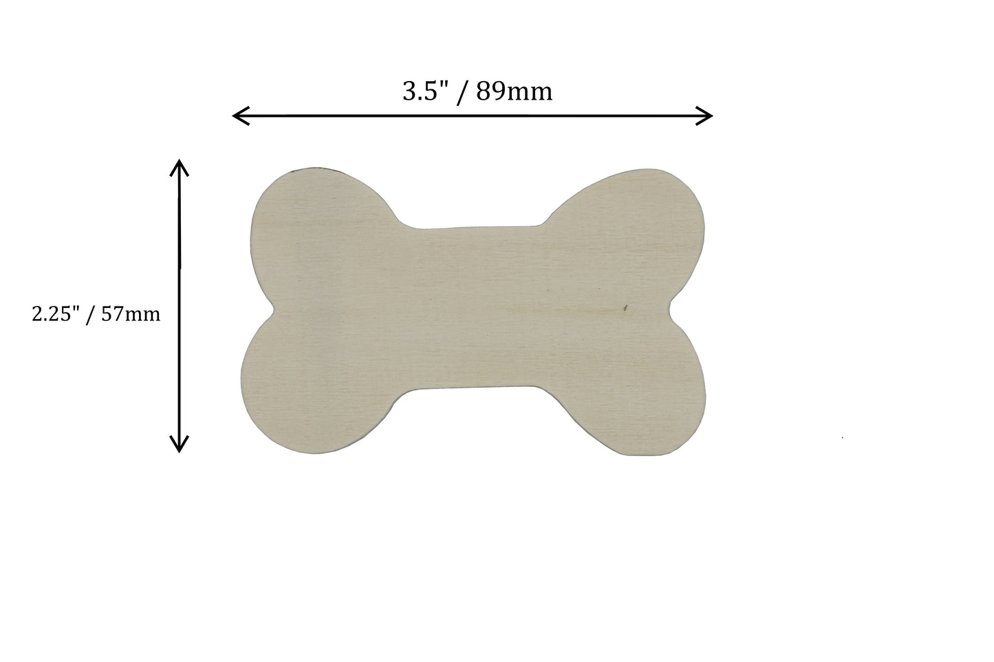 12-Pack of Unfinished Wood Dog Bone Cutouts for Painting and Crafting - side view