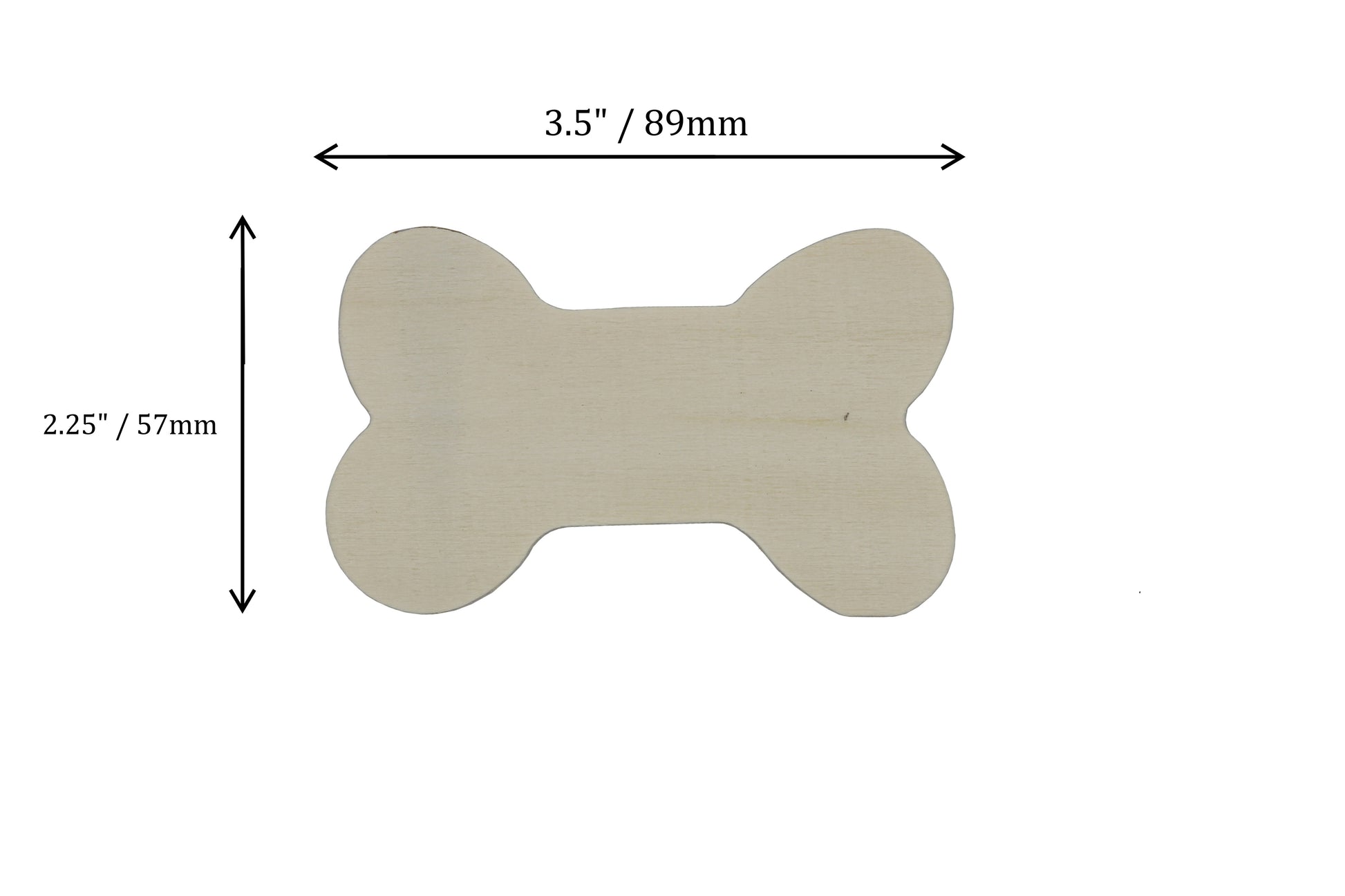 12-Pack of Unfinished Wood Dog Bone Cutouts for Painting and Crafting - side view