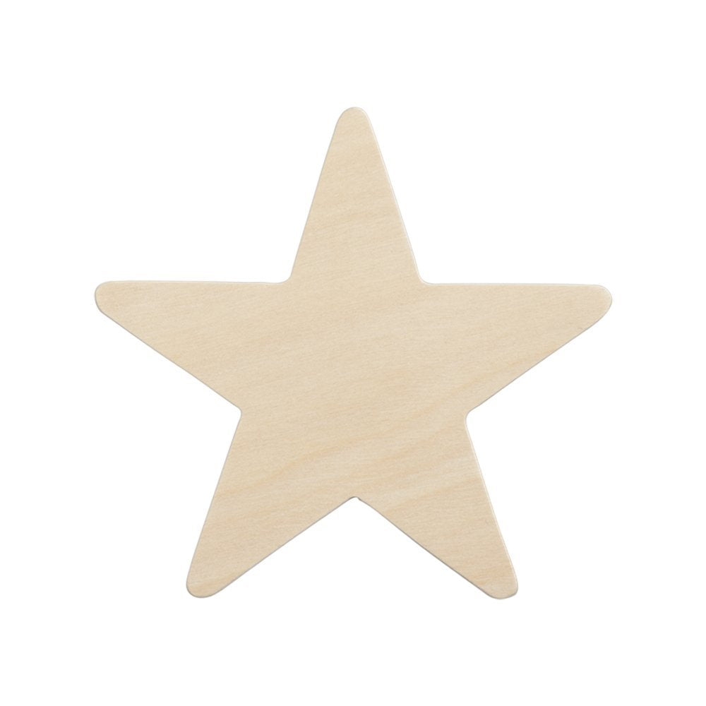 24 Unfinished Wood Cutouts - 3" Star - Ready to Paint!  Perfect for camps! - detail