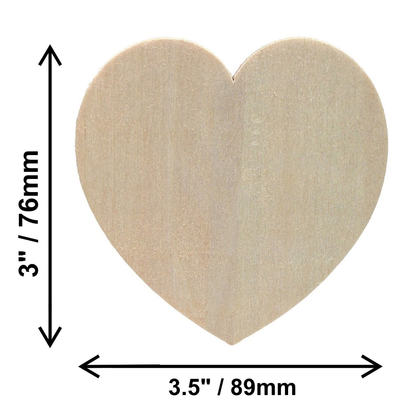 24 Unfinished Wood Cutouts - 3.5" Heart - Ready to Paint!  Great Kid's Project! - detail