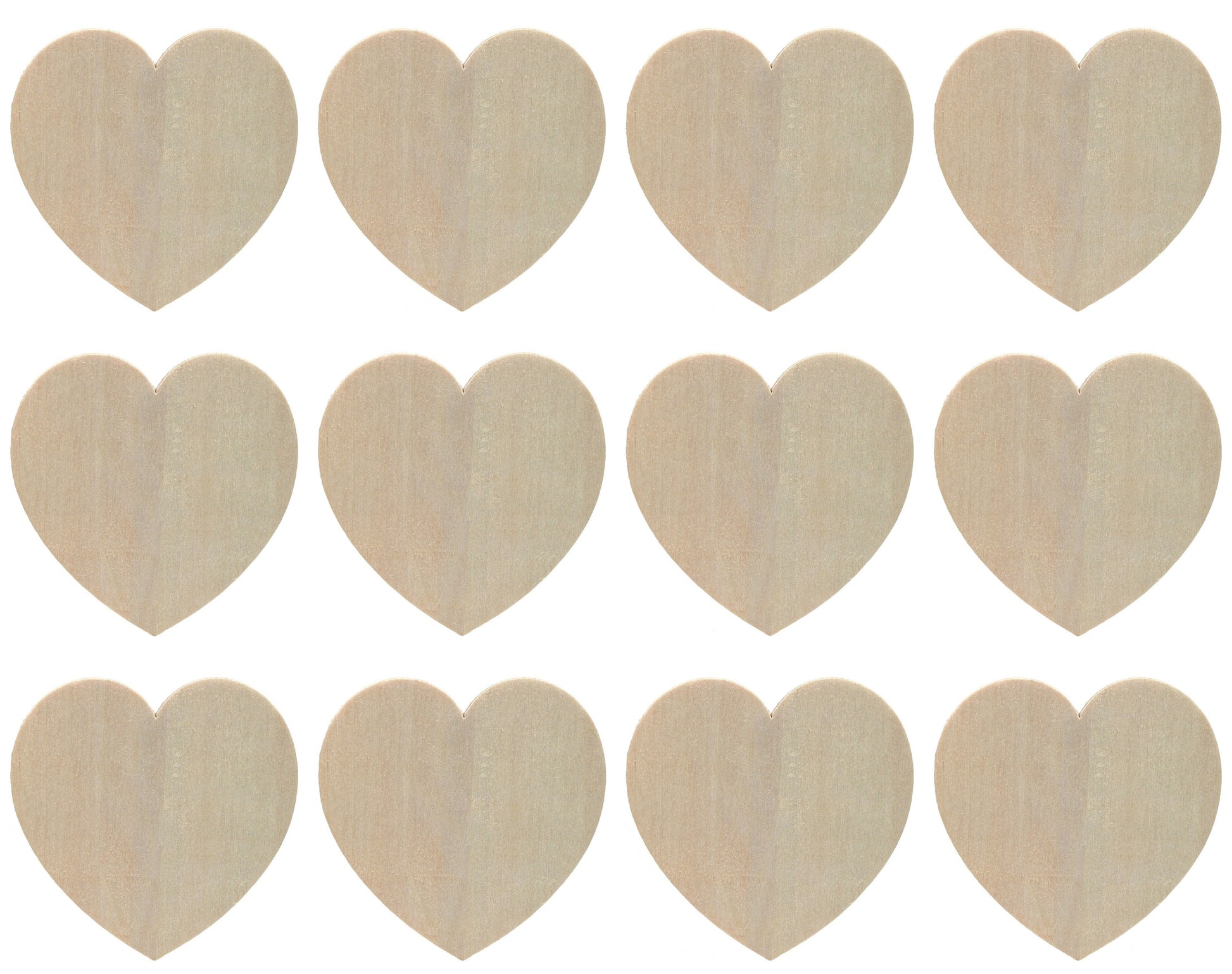 24 Unfinished Wood Cutouts - 3.5" Heart - Ready to Paint!  Great Kid's Project! - close-up