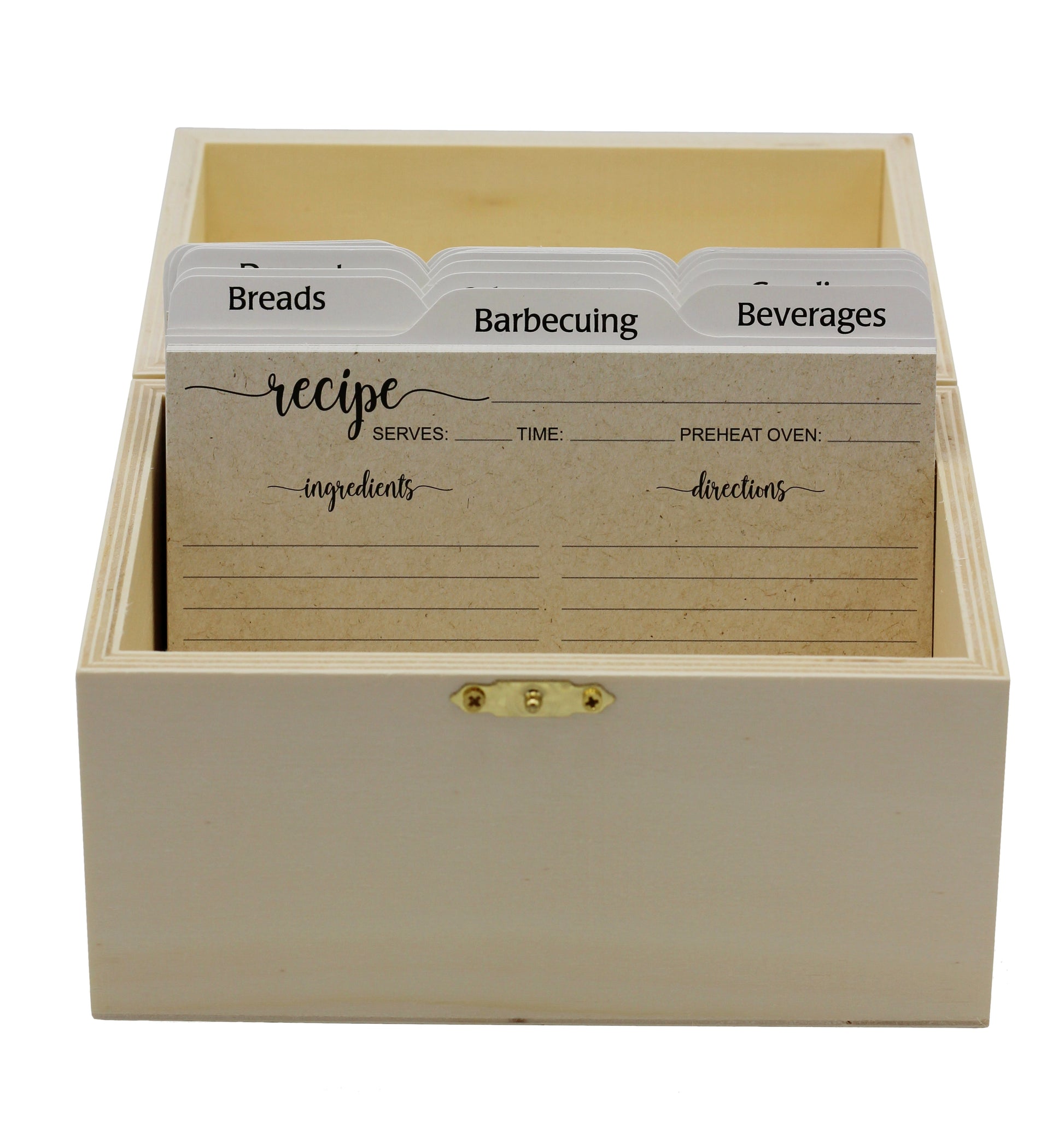 Unfinished Wooden Recipe Box with Hinged Lid and Front Clasp - 6.75"x4.5"x4.25" - view 7