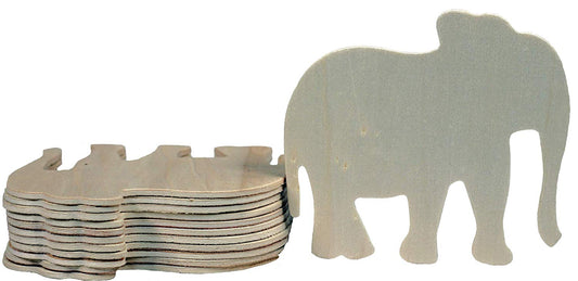 4 Inch Unfinished Wooden Elephant Shapes, Pack of 24, Ready to Paint or Decorate - for craft