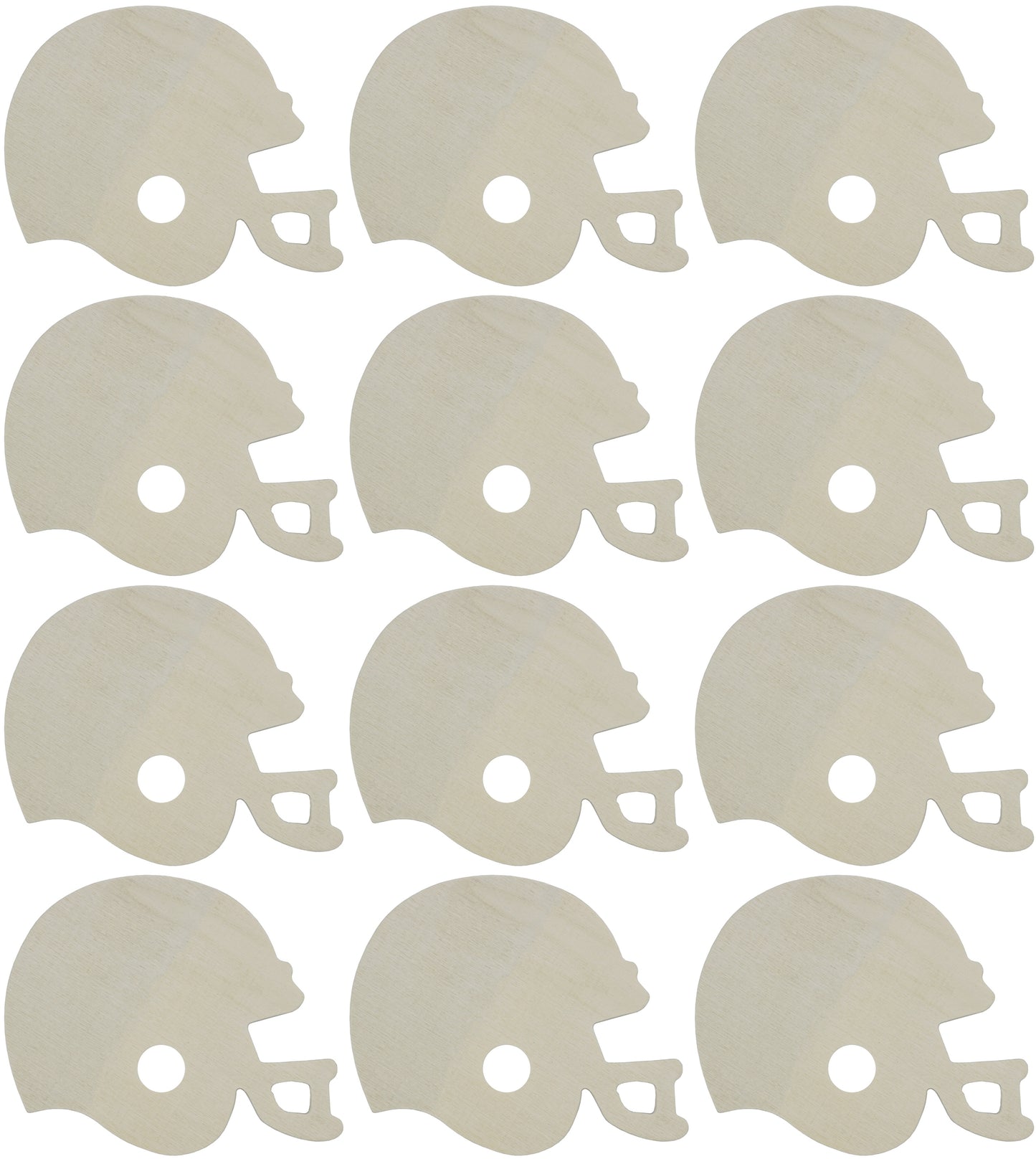 4 Inch Unfinished Wooden Football Helmet Shapes, Pack of 12, Ready to Paint or - for craft