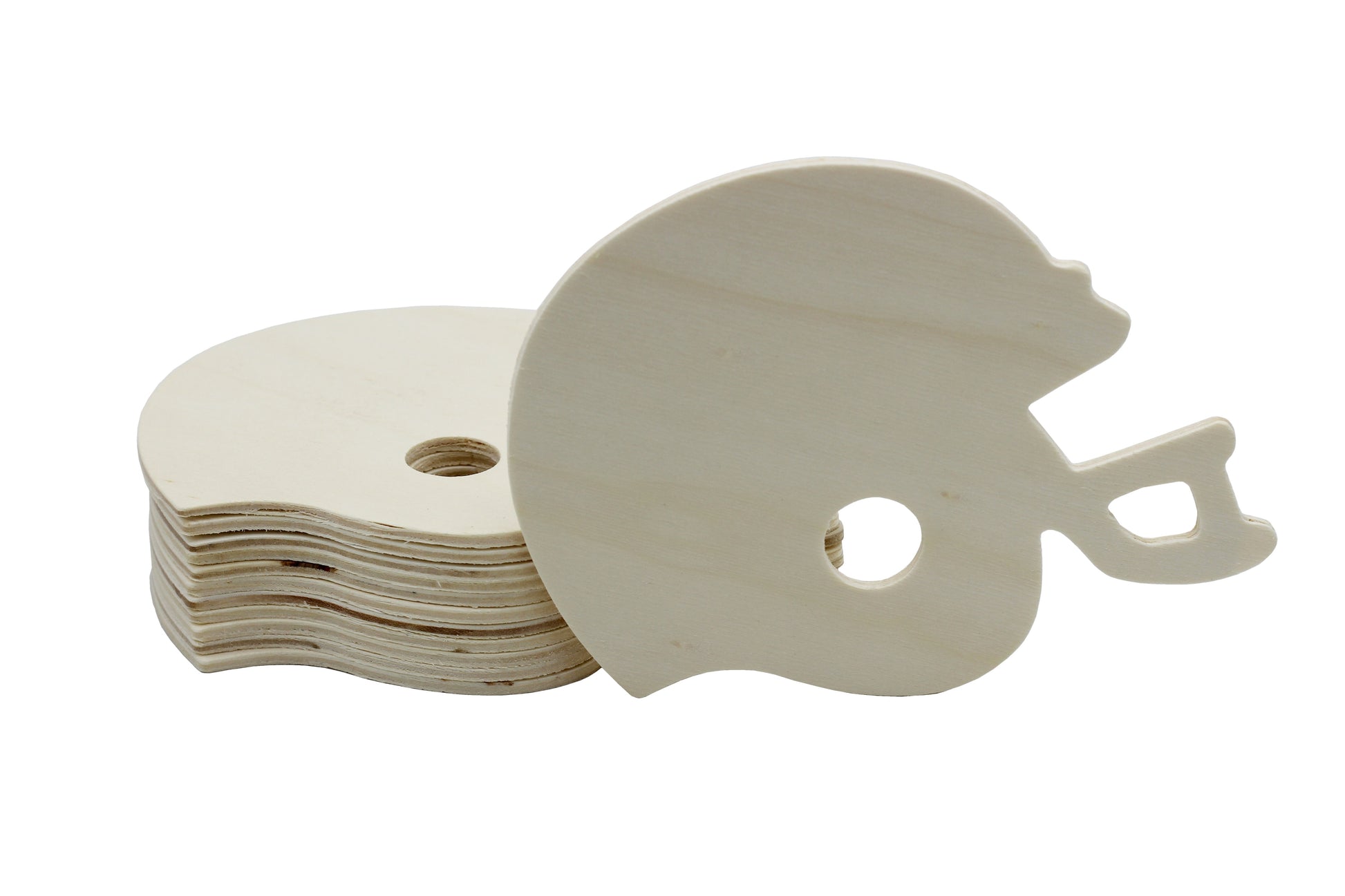 4 Inch Unfinished Wooden Football Helmet Shapes, Pack of 100, Ready to Paint or - detail