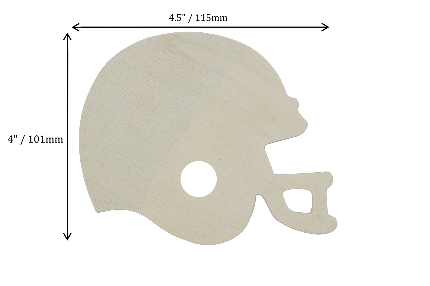 4 Inch Unfinished Wooden Football Helmet Shapes, Pack of 100, Ready to Paint or - close-up