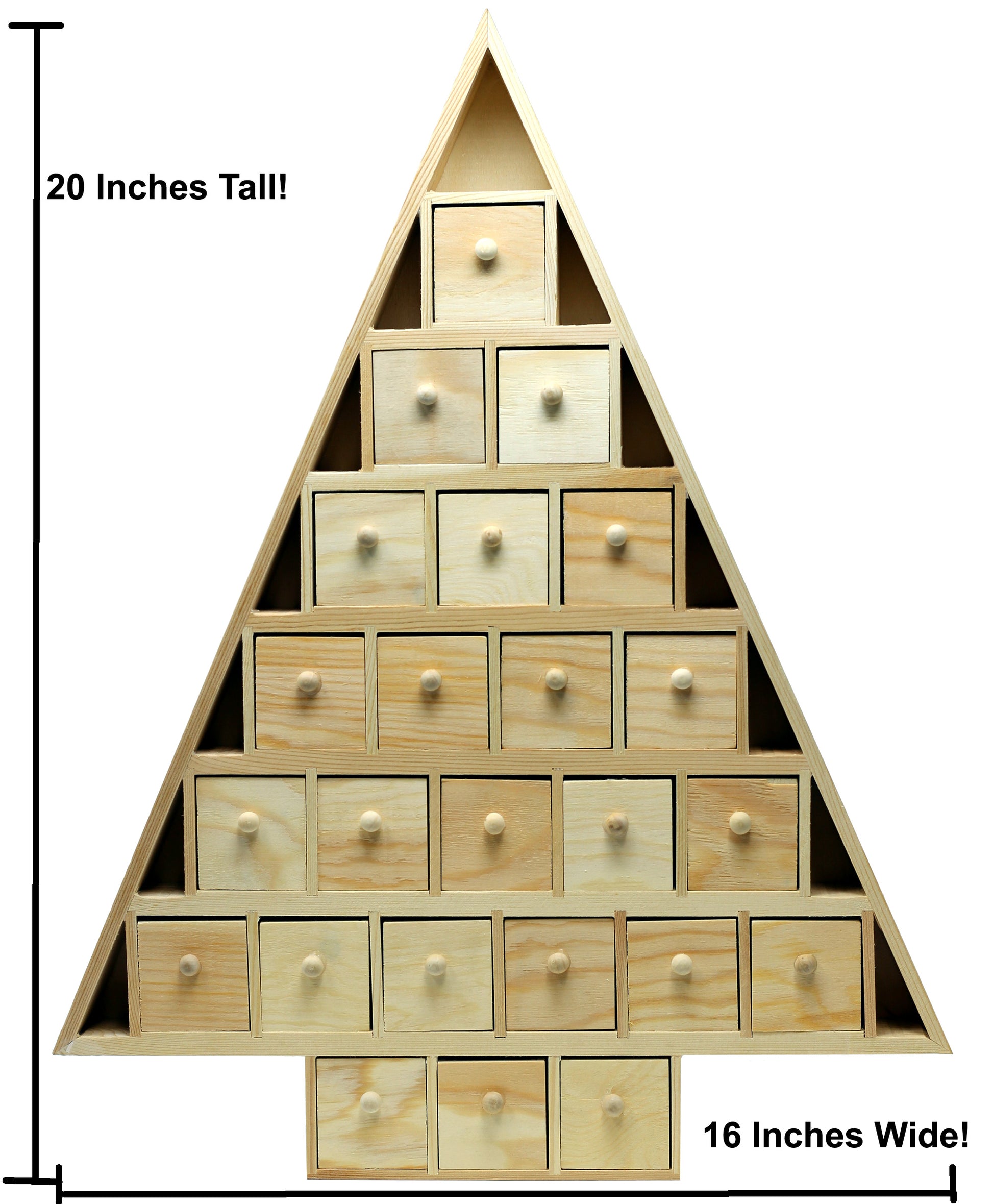 20 Inch Tall Christmas Tree Shaped Advent Calendar - Pre Assembled with 24 - view 5