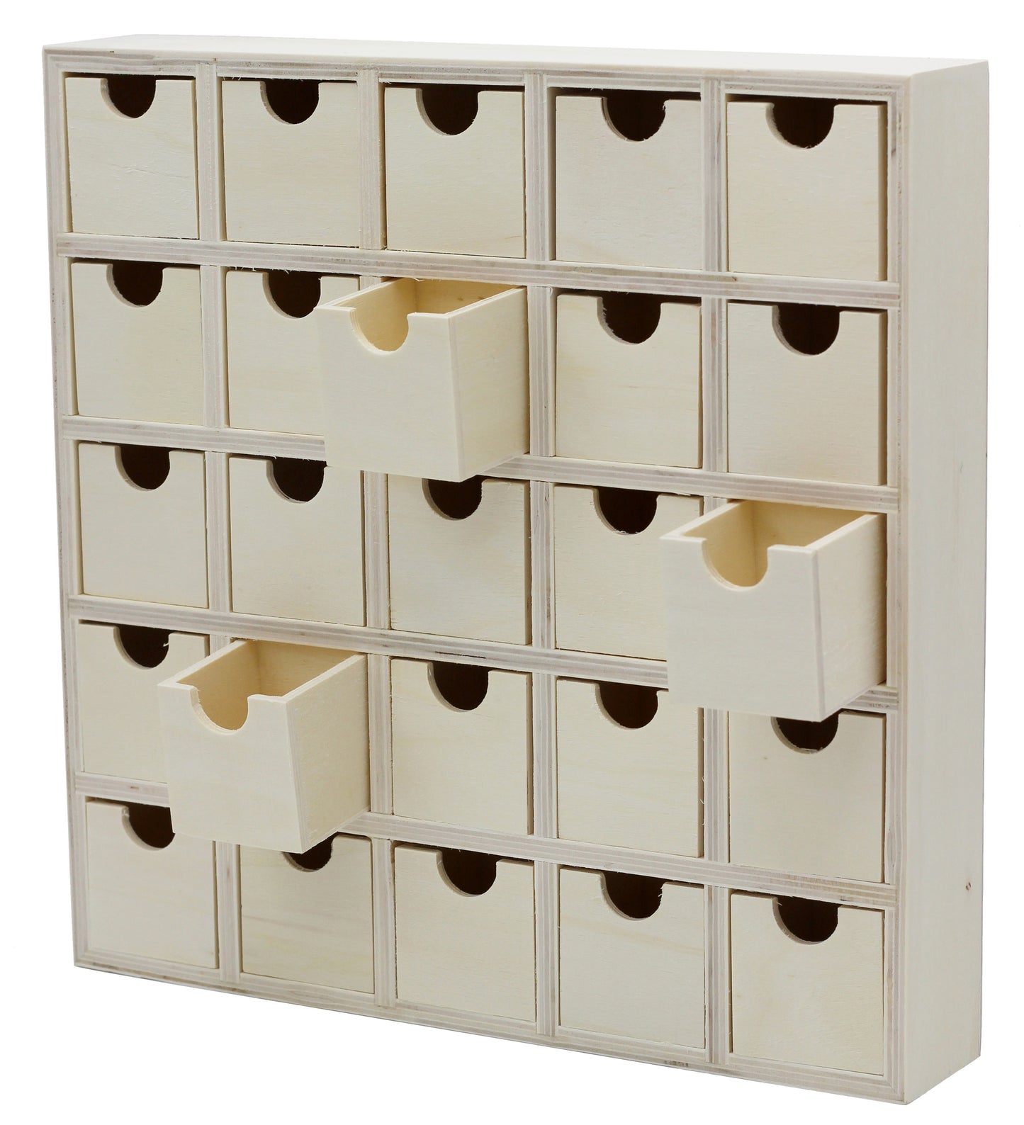 25 Drawer Wooden Advent Calendar, DIY Unfinished Storage Box, Ready to - for christmas