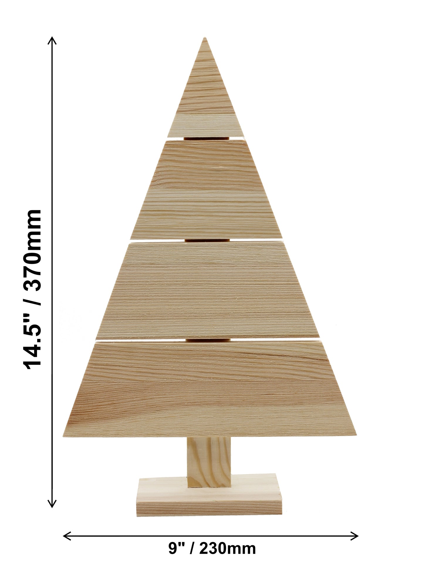 Standing Wood Pallet Christmas Tree, 14.5" x 9.5", Rustic Farmhouse Decoration, - side view