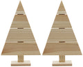 Standing Wood Pallet Christmas Tree, 14.5" x 9.5", Rustic Farmhouse Decoration, Craft Project | Pack of 2