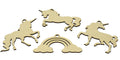 Unfinished Wooden Ornaments - Unicorns & Rainbow Shapes - 24-Pack Assorted - DIY