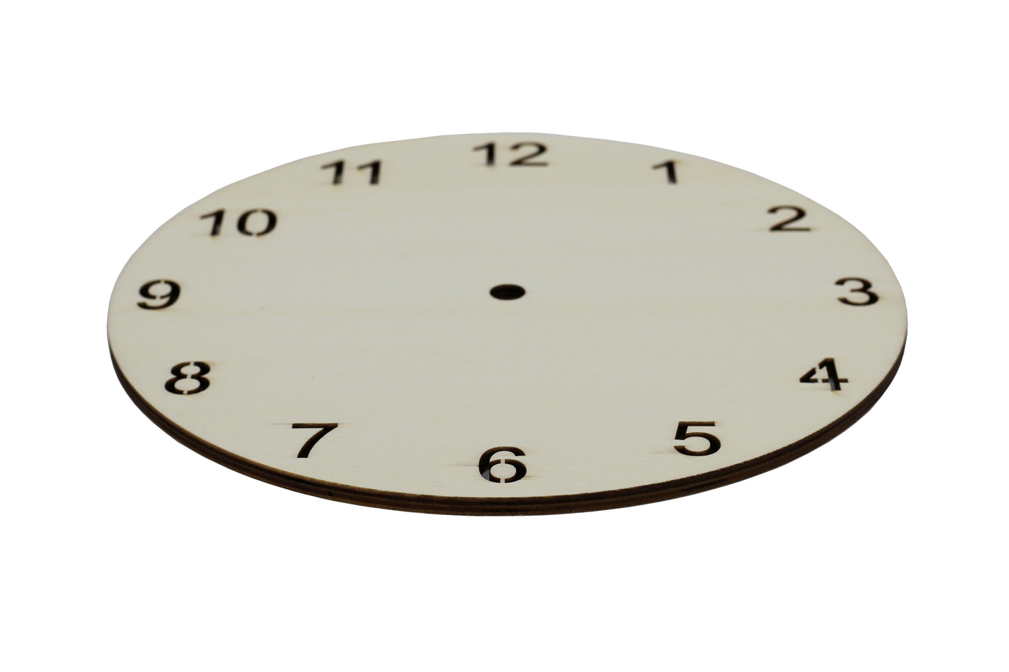 Clock Face for Crafts, DIY Unfinished Wood Clock Face Blank, 9" Round with - close-up