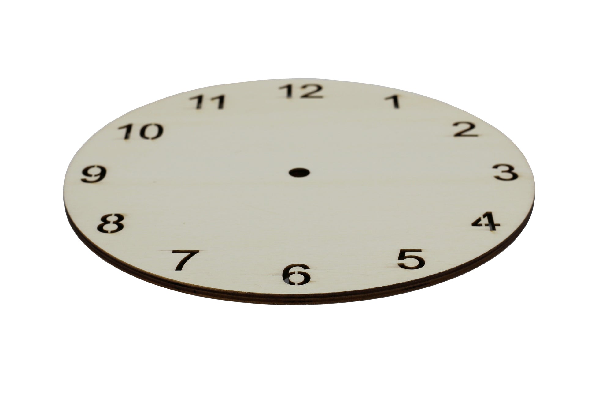 Clock Face for Crafts, DIY Unfinished Wood Clock Face Blank, 9" Round with - close-up