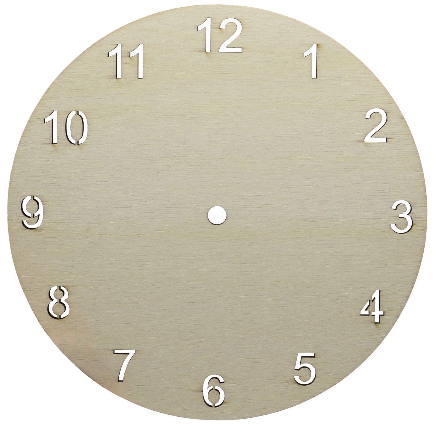 Clock Face for Crafts, DIY Unfinished Wood Clock Face Blank, 9" Round with
