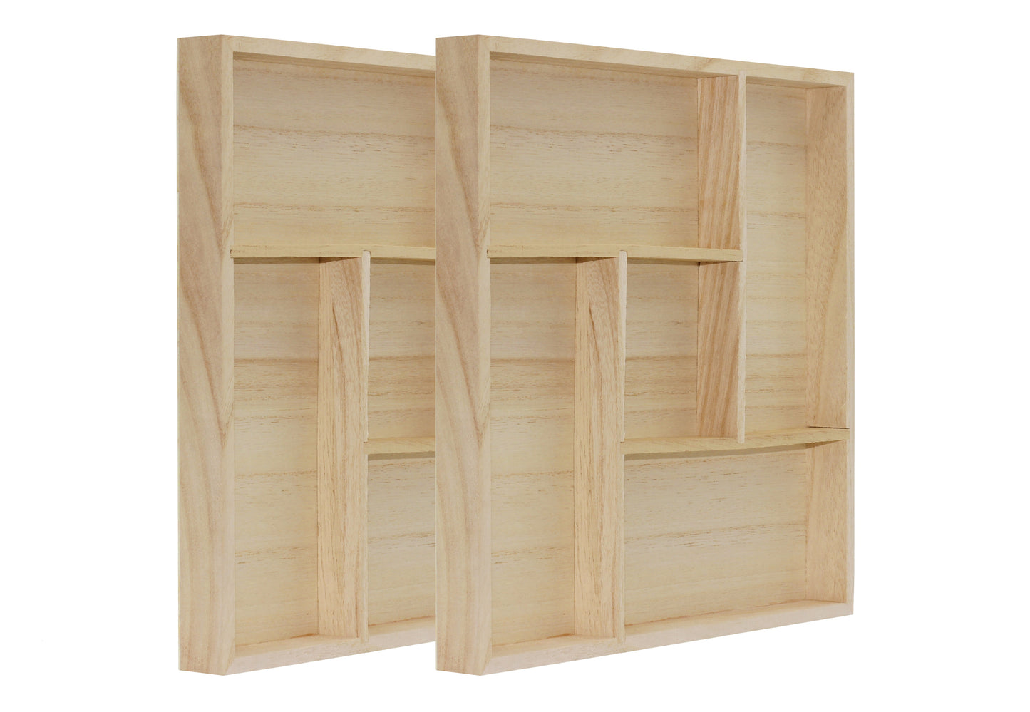 5 Section Wooden Trays – 10" × 10" Square Organizers with Compartments for - view 6