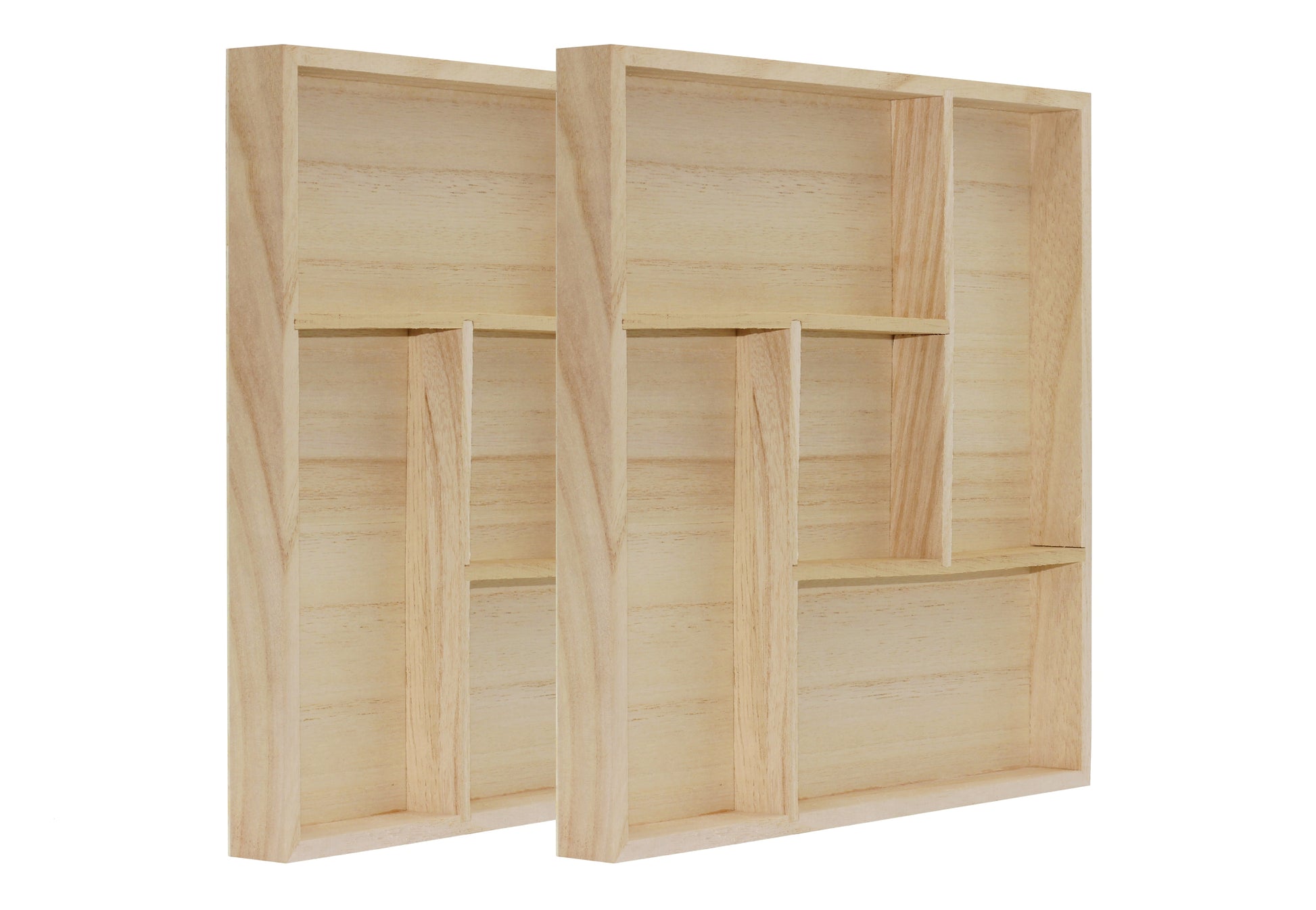 5 Section Wooden Trays – 10" × 10" Square Organizers with Compartments for - view 6