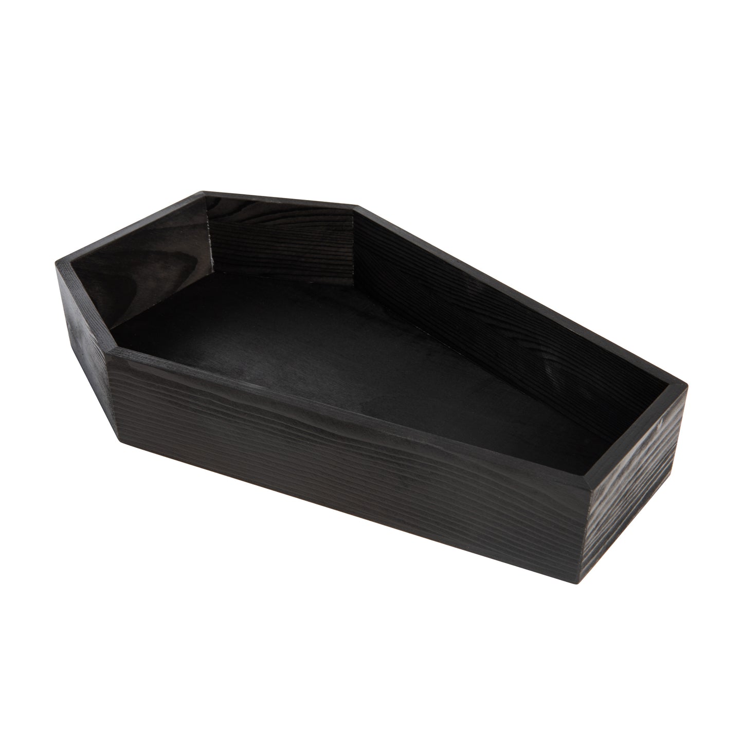 Black Painted Wood Coffin Tray – 13.5 Inch Coffin Shaped Serving Tray Box, - for candle