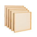 Wooden Nested Serving Trays - Set of 5 Unfinished Square Trays with Cut-Out  Handles