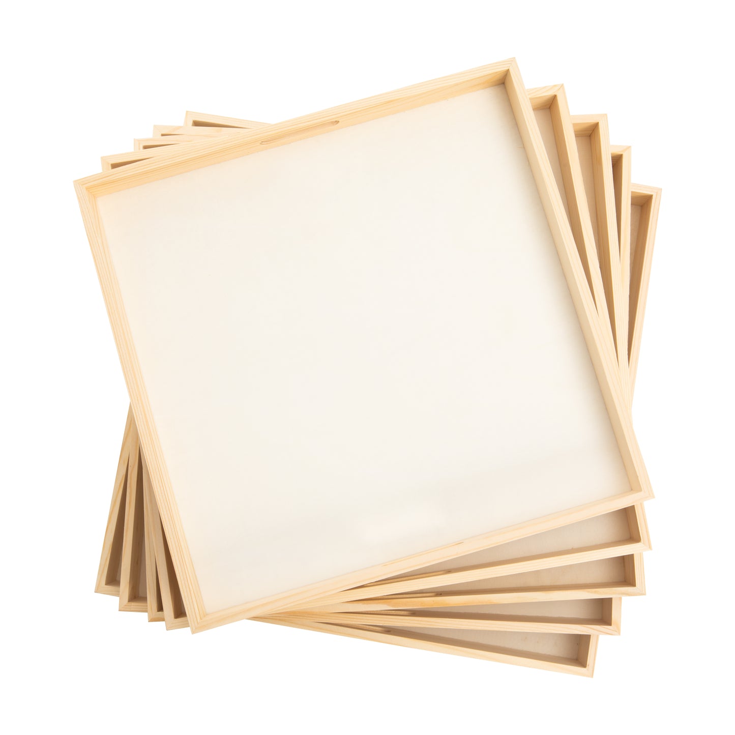 Wooden Nested Serving Trays - Set of 5 Unfinished Square Trays with Cut-Out - detail