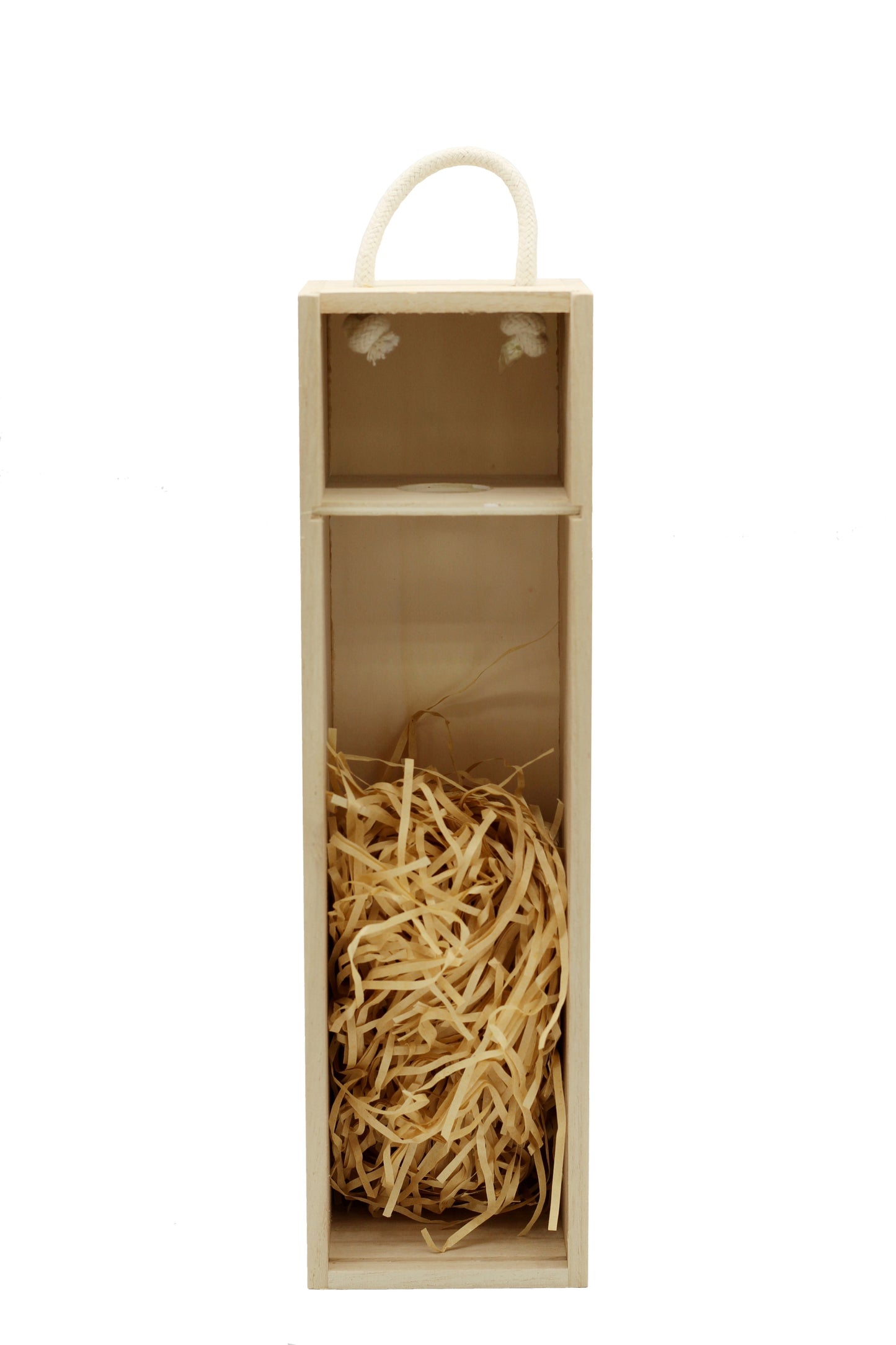 Wooden Wine Box, Liquor Bottle Box, Single Wine Bottle Wood Storage Gift Box - side view