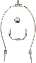 8 Inch Regular Weight Lamp Harp, Finial and Harp Base Set, Polished Nickel Finish