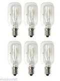 15 Watt Salt Lamp Light Bulbs E12 Candelabra Base, Short Tubular -6 Pieces