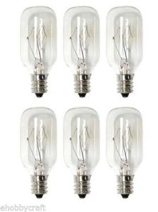 15 Watt Salt Lamp Light Bulbs E12 Candelabra Base, Short Tubular -6 Pieces - glass