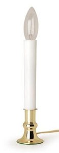 Electric Sensor Window Candle w/Brass Plated Base, Dusk to Dawn Sensor Turns - side view