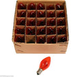 Box of 25 Night Light Candle Lamp Bulbs -7 watt, C7, -Transparent Orange
