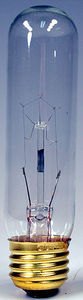 100 LIGHT BULBS 25w CLEAR TUBULAR STD (MED) Base 25T10C - brass