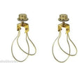 2 CLIP ON BULB LAMPSHADE HOLDER ADAPTERS & FINIALS