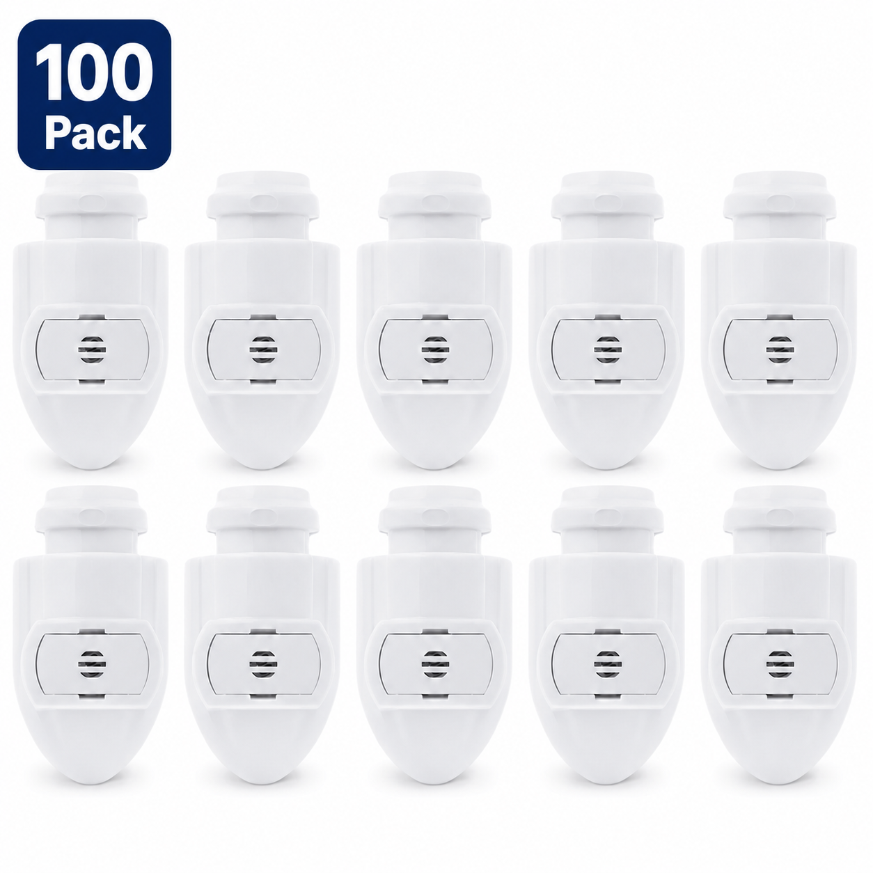 White Auto On Sensor Plug in Night Light Module - Great for Making Your Own Decorative Night Lights | 100 Pack